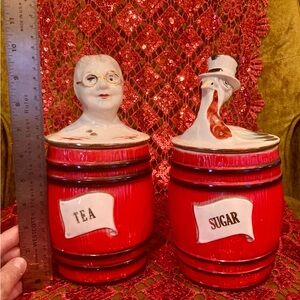 Vintage Regal China Old McDonald’s Farm Tea and Sugar Canisters